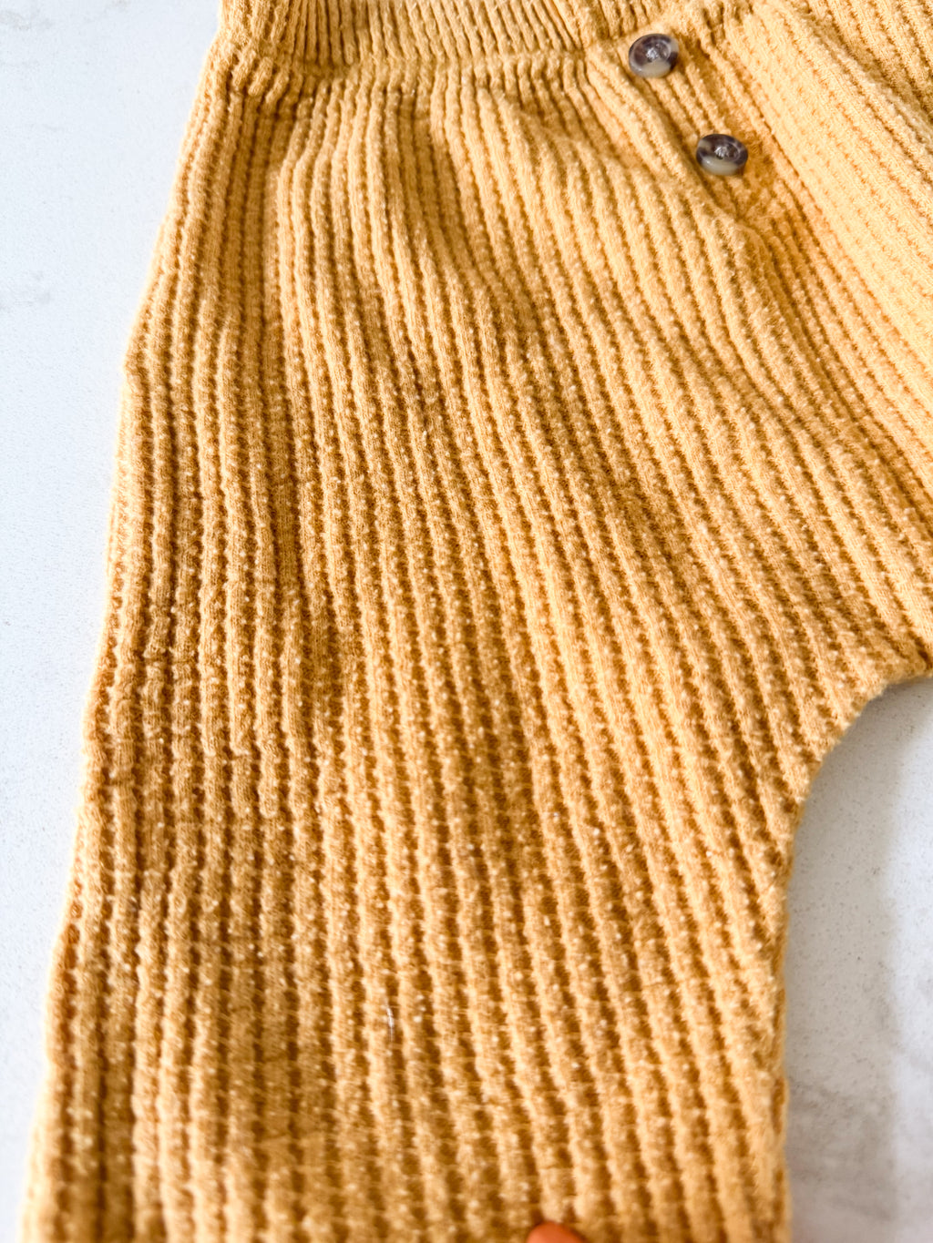Old Navy- 6-12m- PLAY- mustard yellow waffle knit pants
