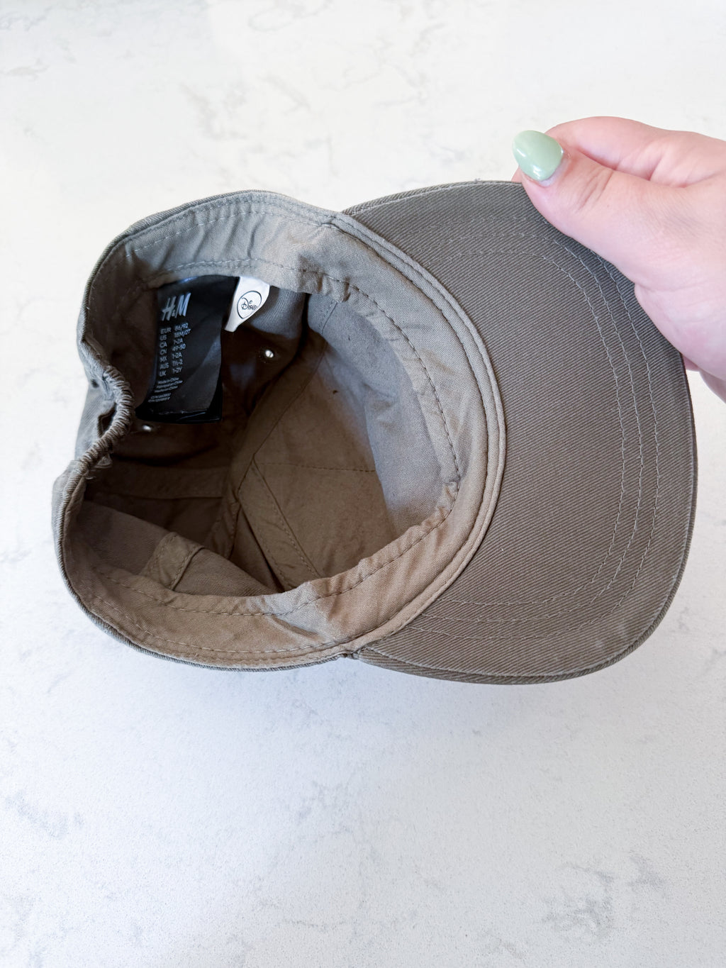 H&M- 18m/2T- GUC- greenish grey ball cap with Mickey on front