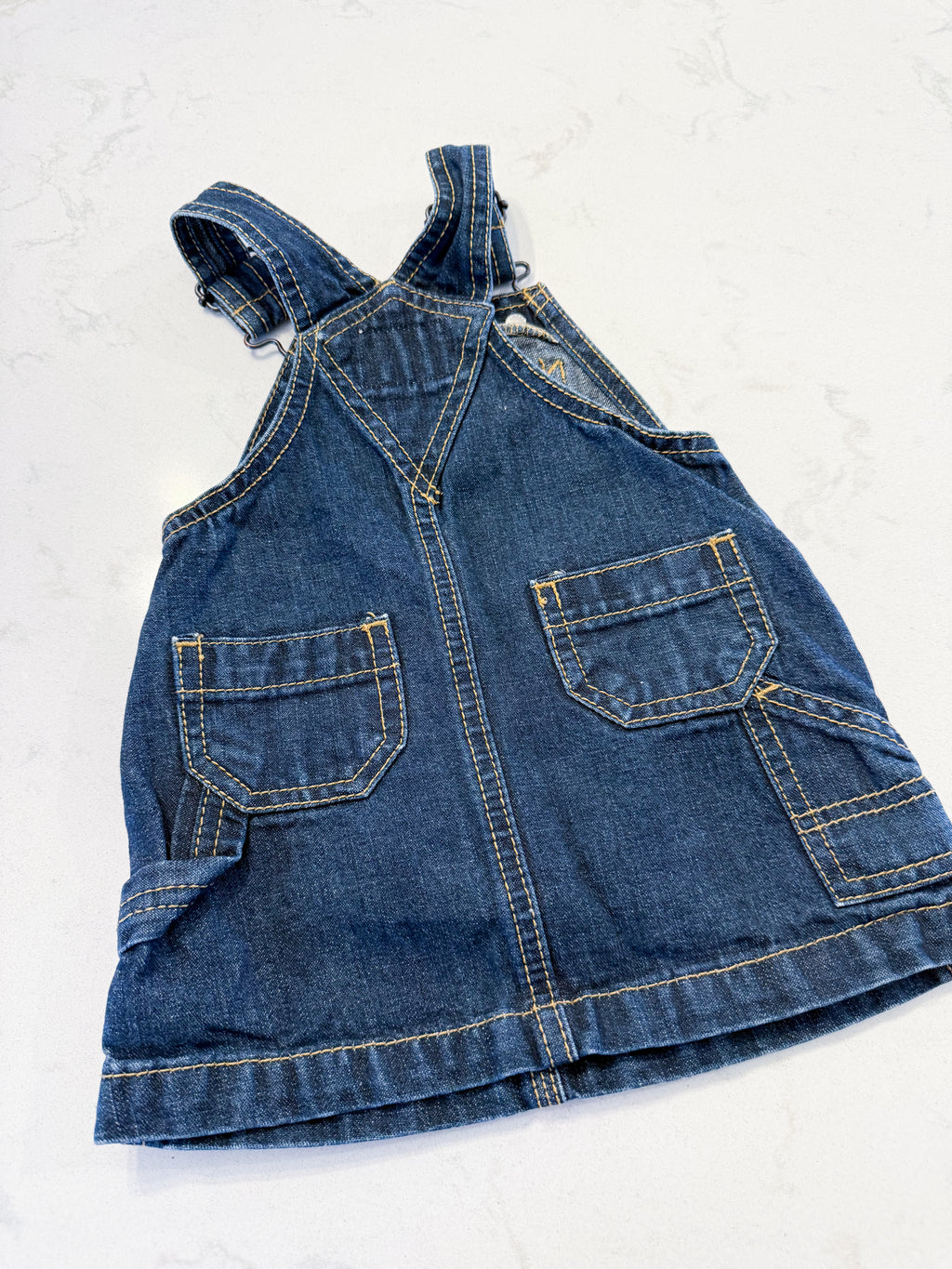 Old Navy- 6-12m- VGUC- Jean overall dress