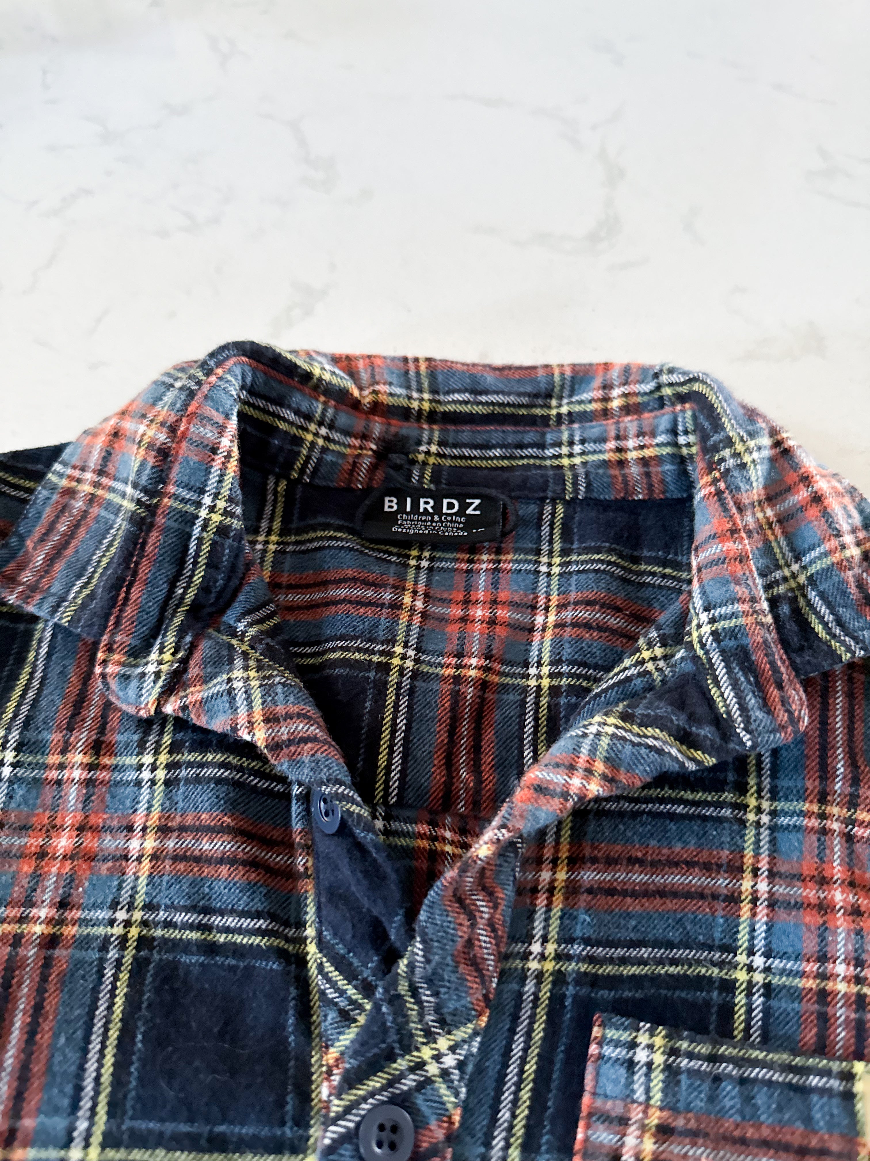 Birdz- 12Y- GUC- plaid button up long sleeve shirt