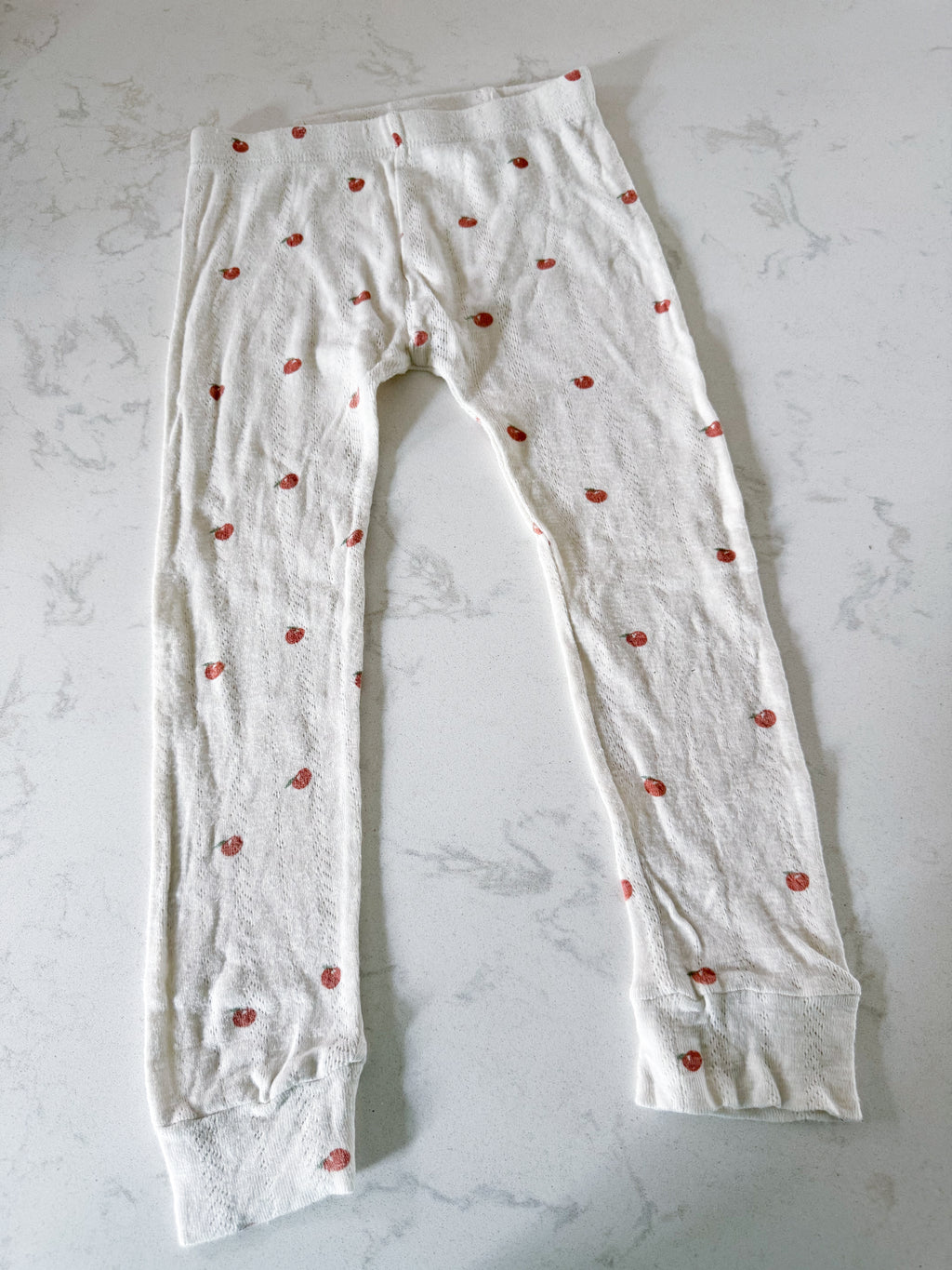 Kate Quinn- 5Y- GUC- white tights with small Apple pattern