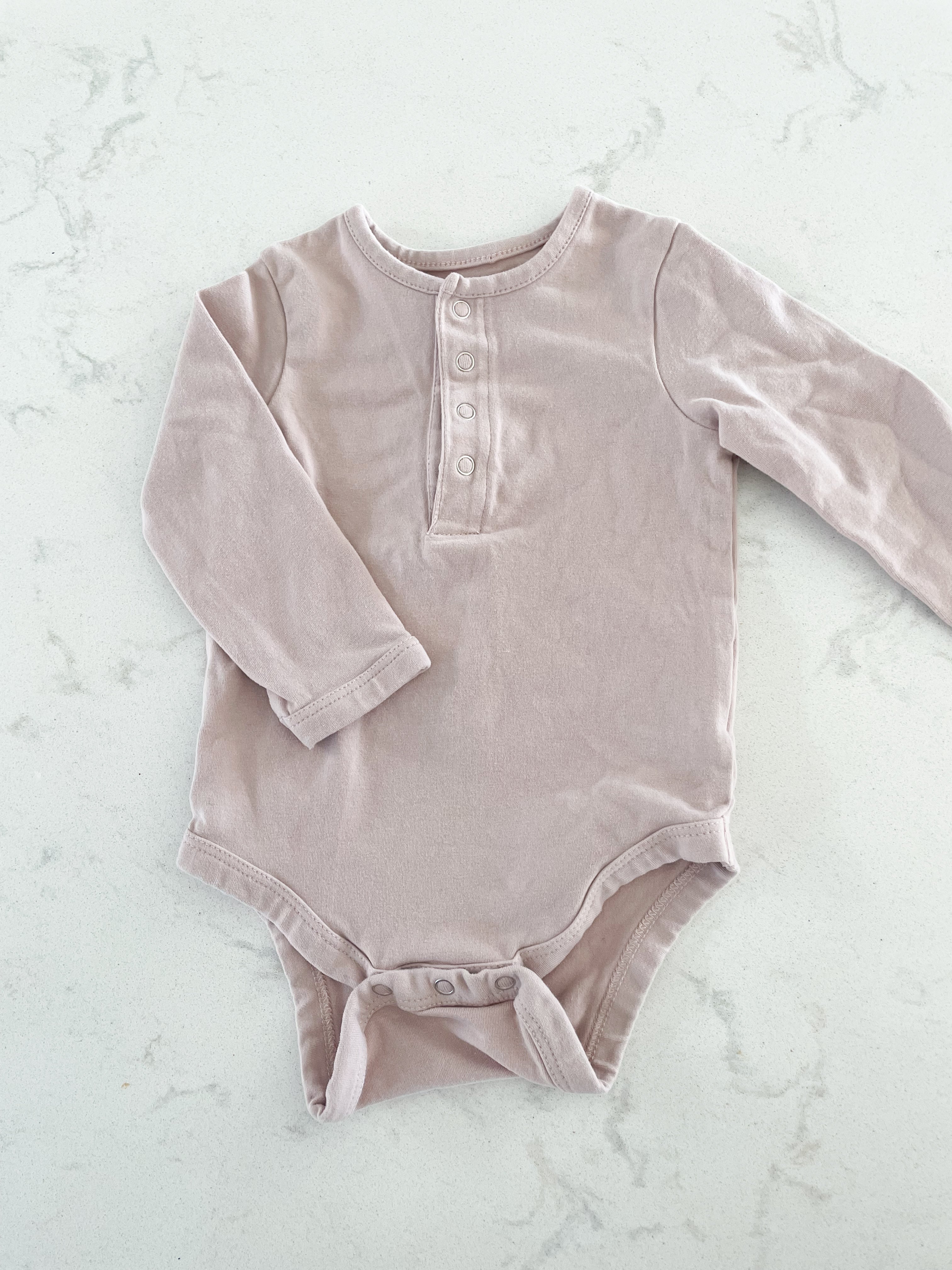Pehr- 0-3 months- long sleeve light pink bodysuit