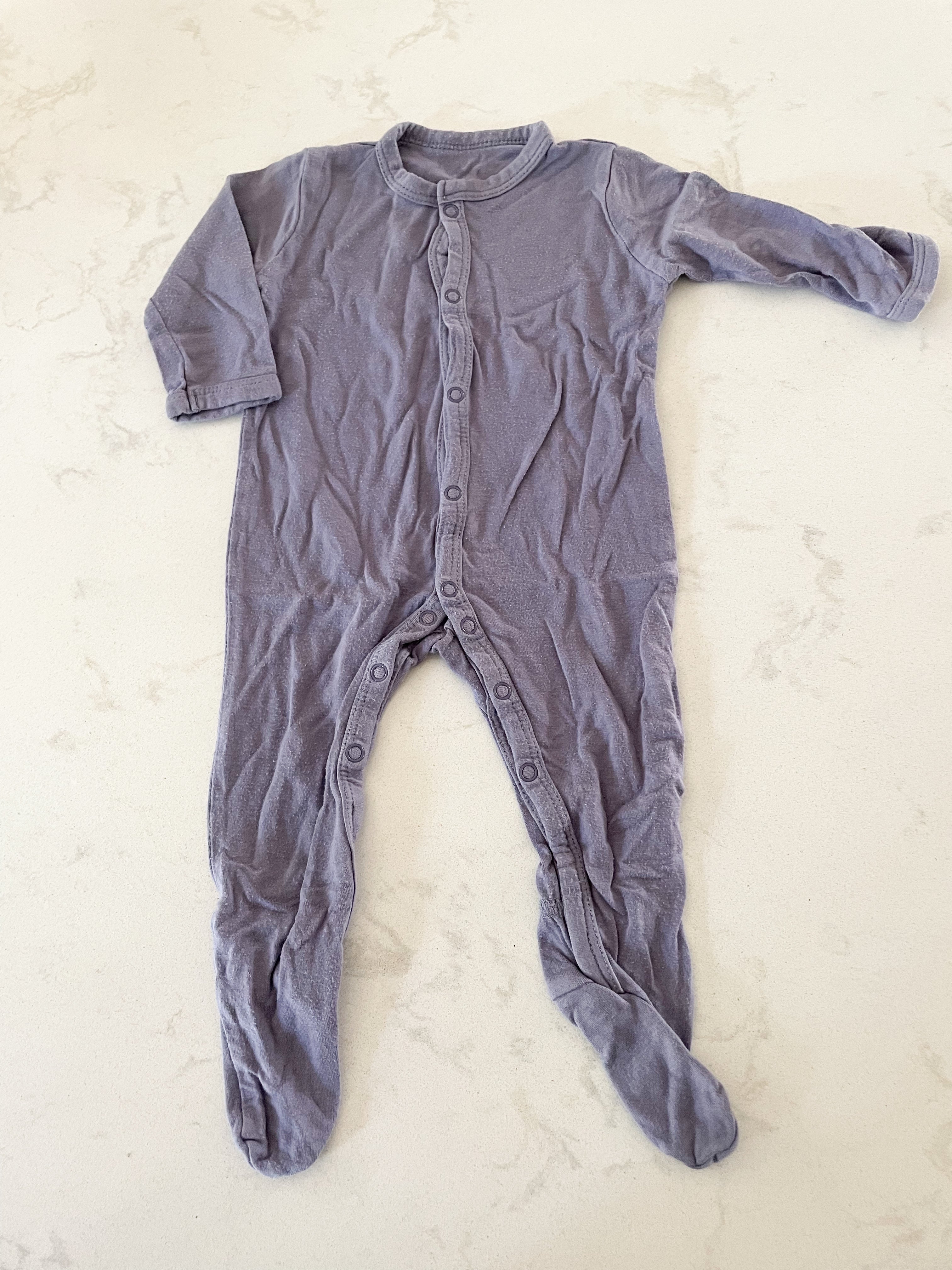 Kyte Baby- 0-3 months- bamboo footie snap pajamas purple