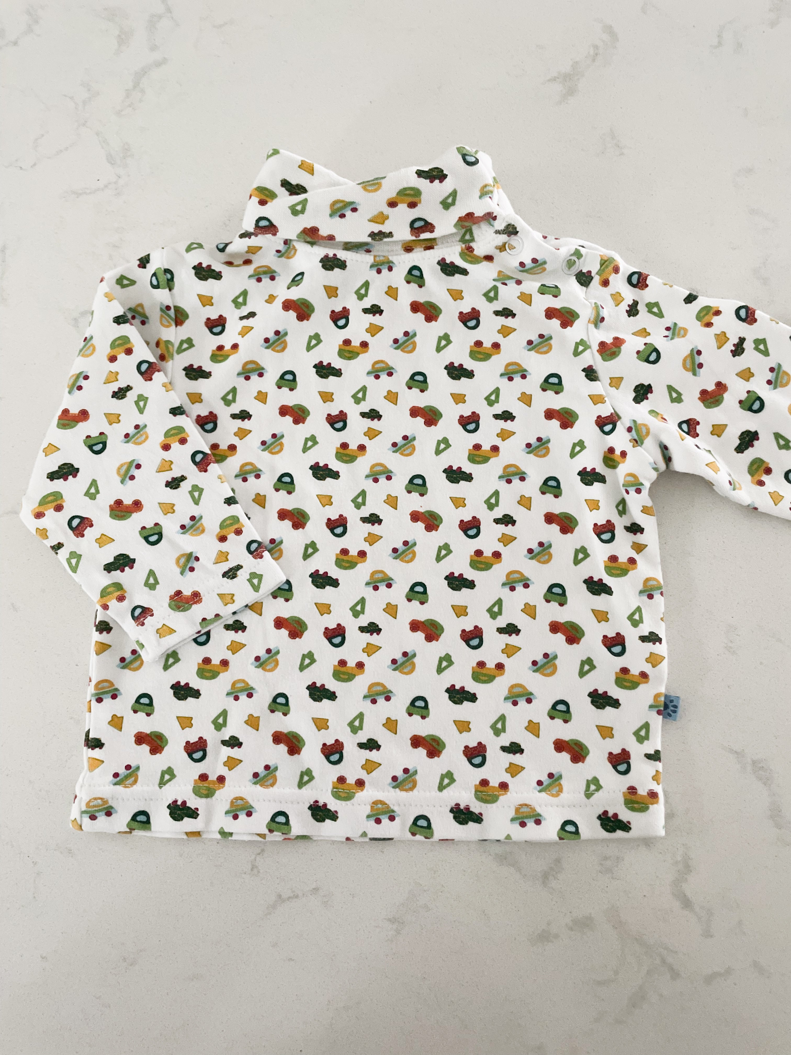 Cherokee Baby- 3-6 months- vintage cars turtleneck
