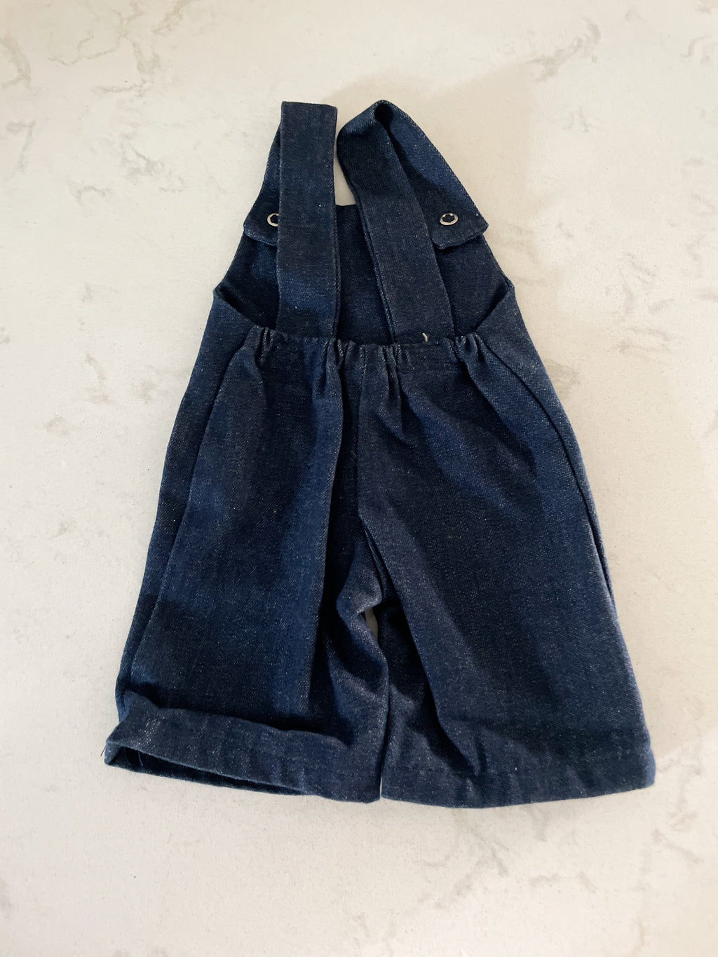 No brand- newborn- homemade Jean dress with floral embroidery