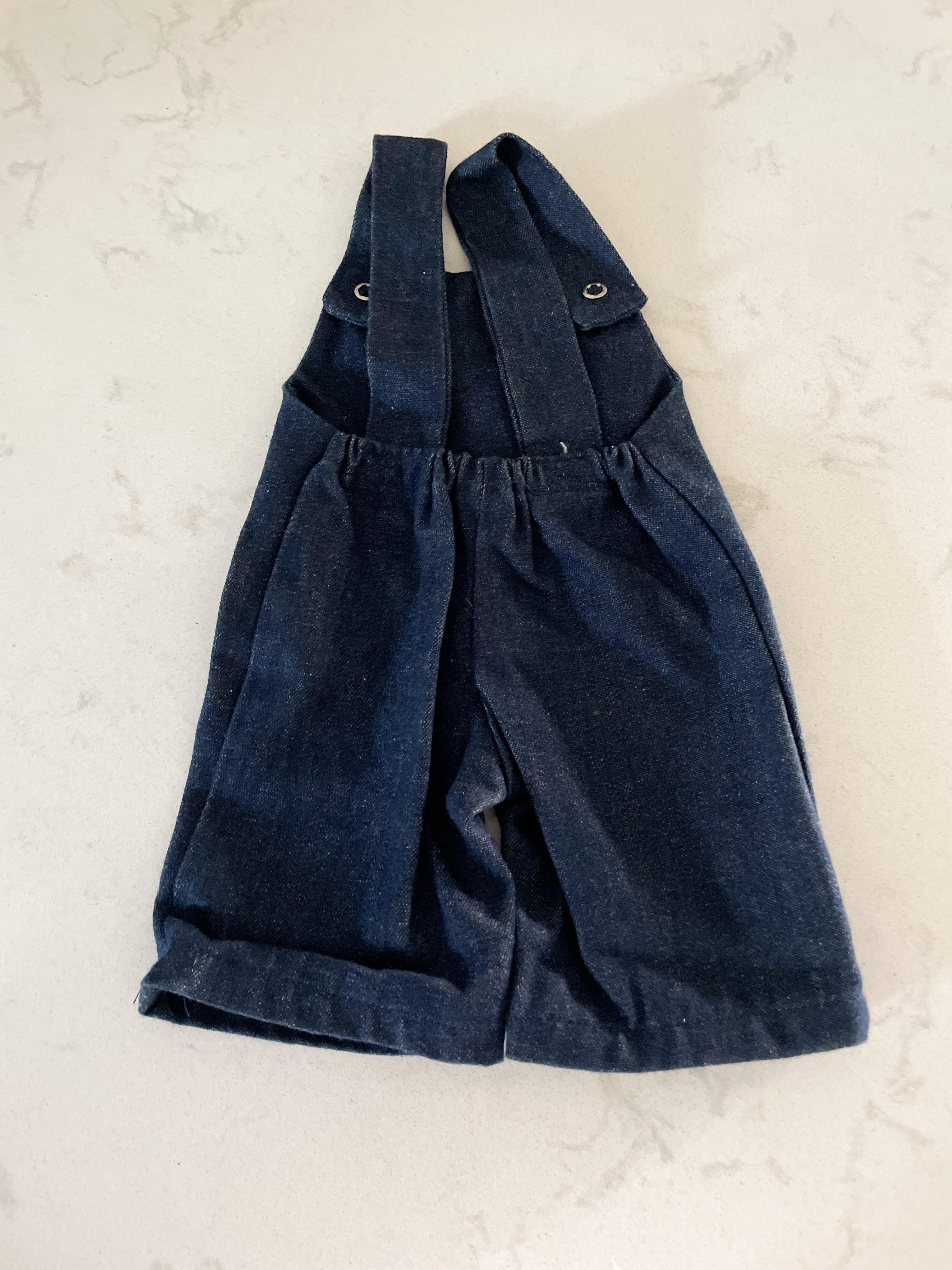 No brand- newborn- homemade Jean dress with floral embroidery
