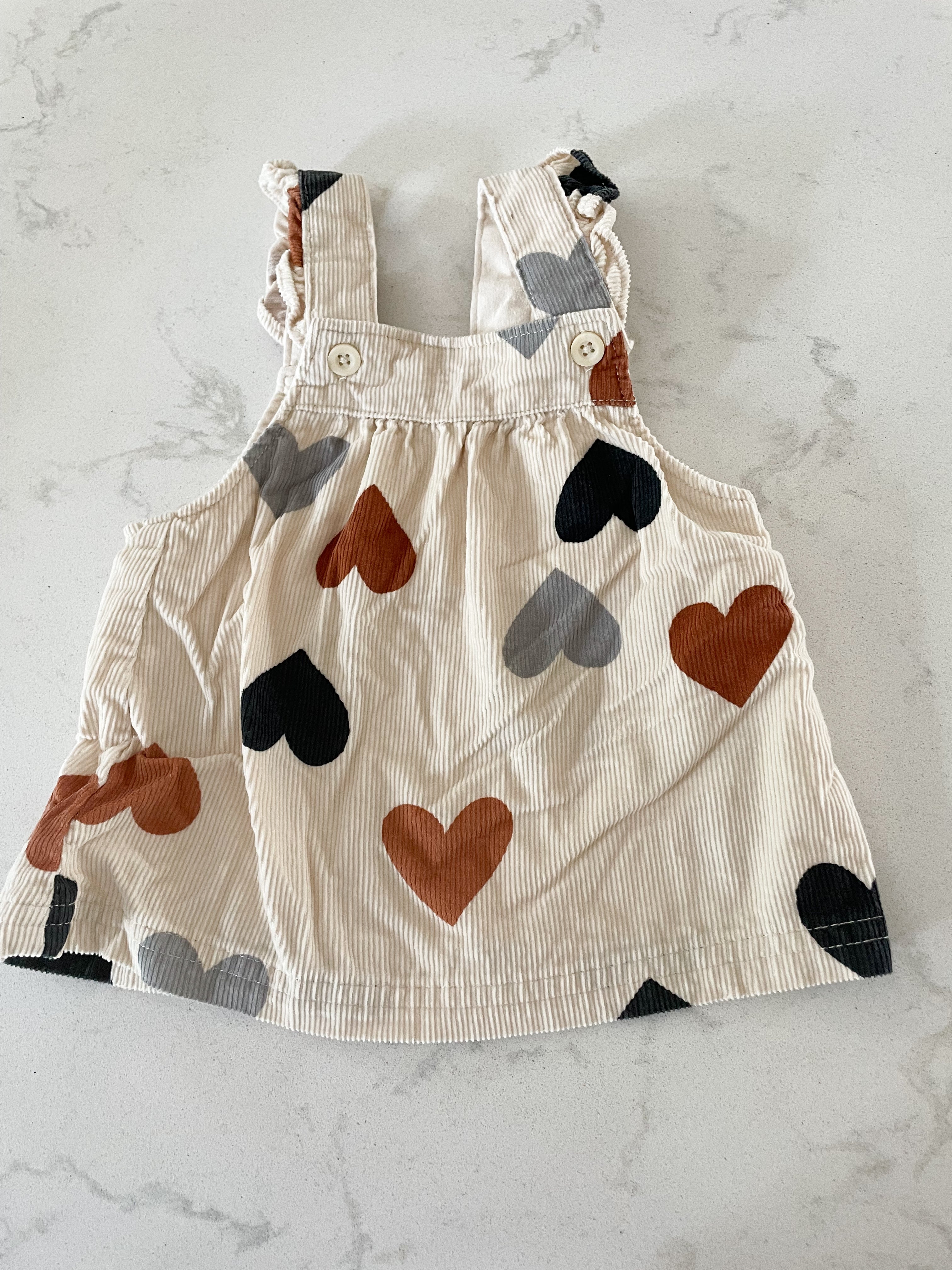 Carter’s- 3 months- corduroy dress with hearts